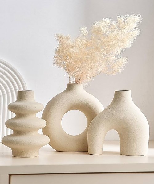 3) One Ceramic Vase (Small Pop, No Clutter)